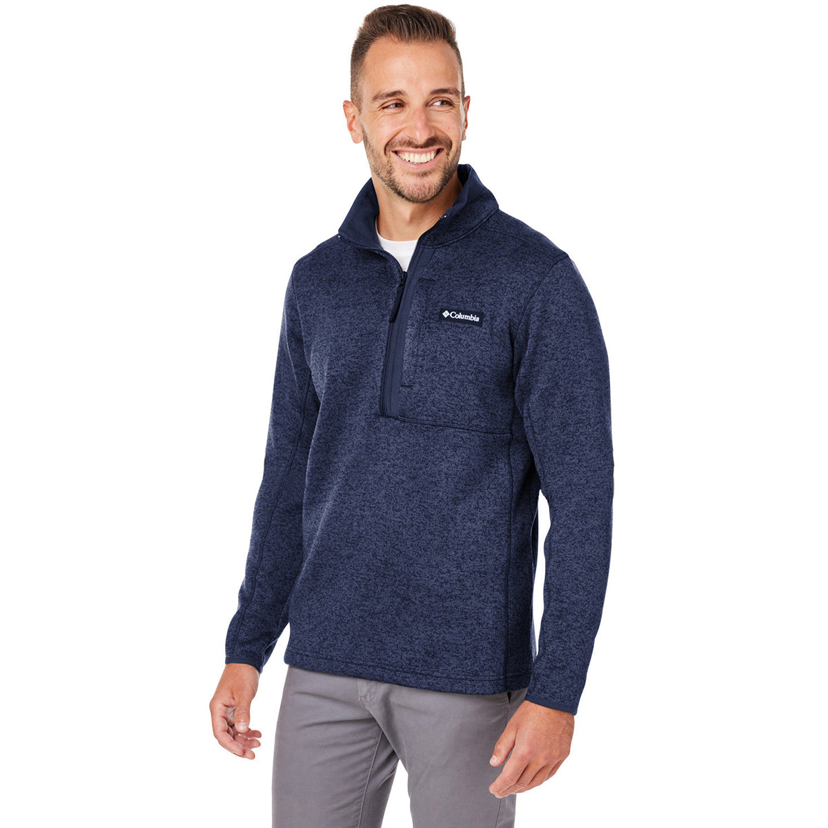 Columbia Men's Collegiate Navy Sweater Weather Half-Zip - Customizable Style!