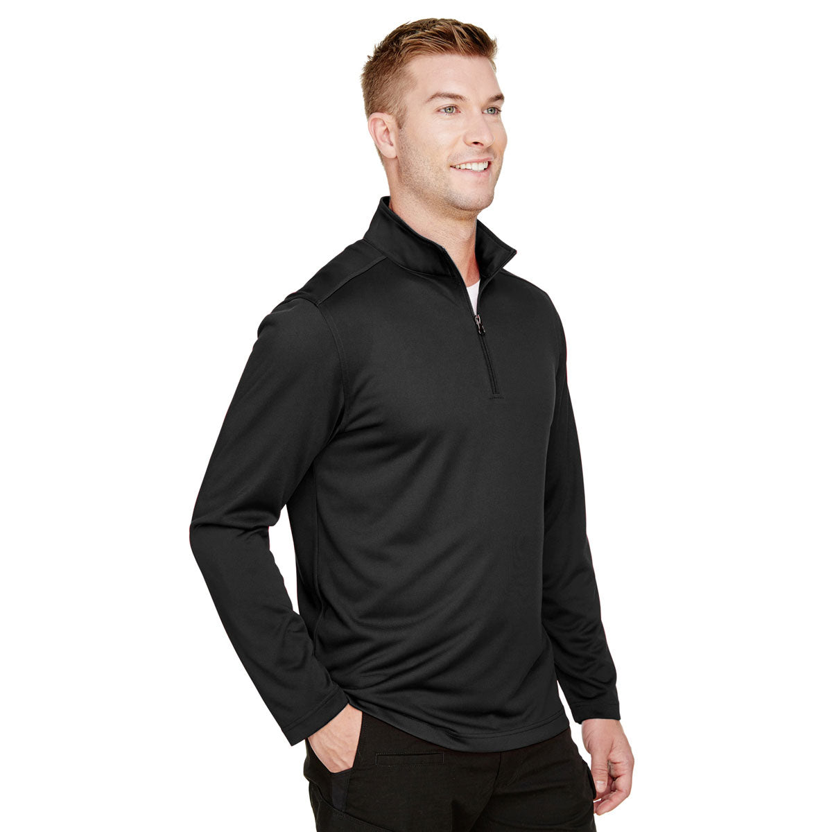 Harriton Men's Black Advantage: The Ultimate Snag - Proof Quarter - Zip