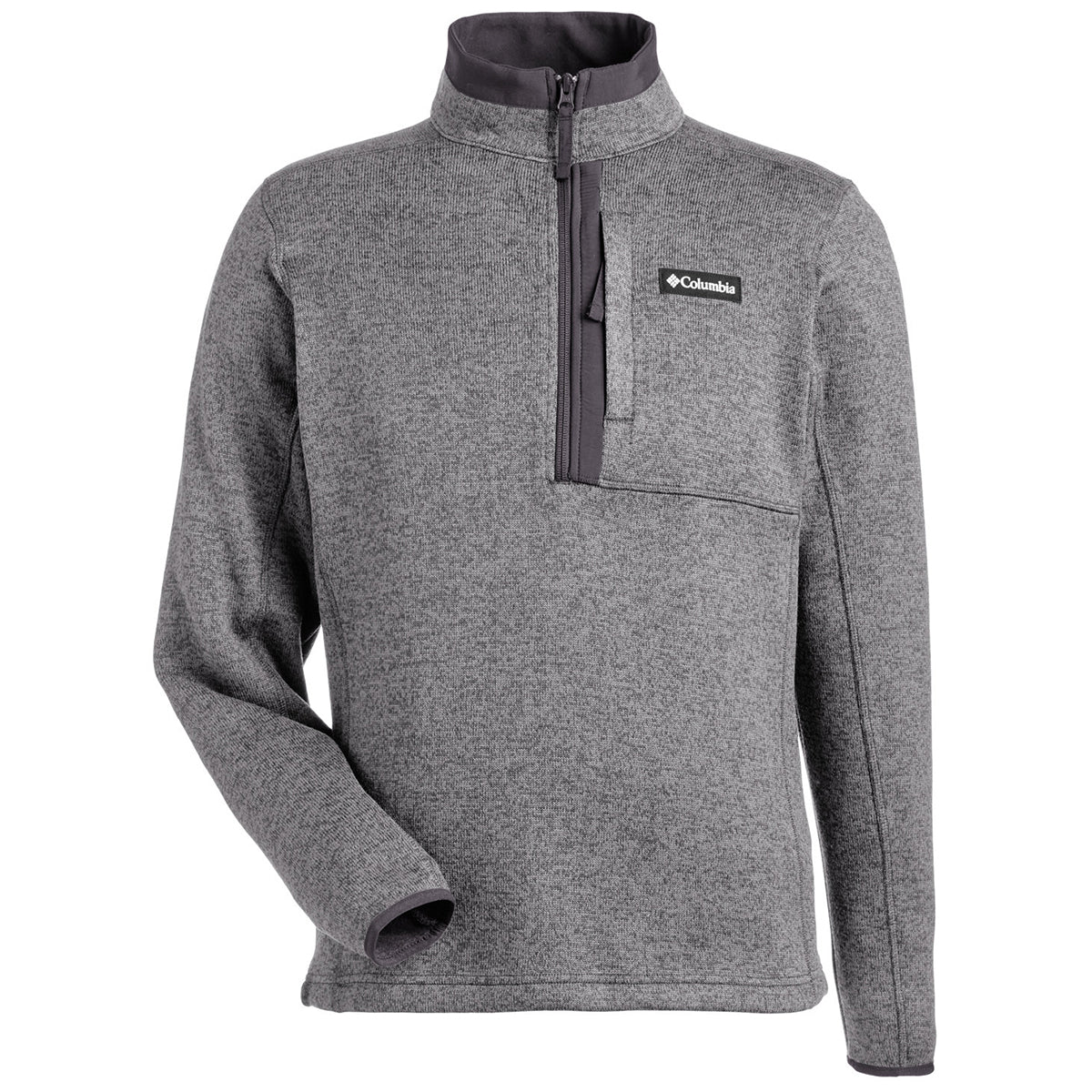 Columbia Men's City Grey Heather Sweater Weather 1/2 Zip - Customizable Style