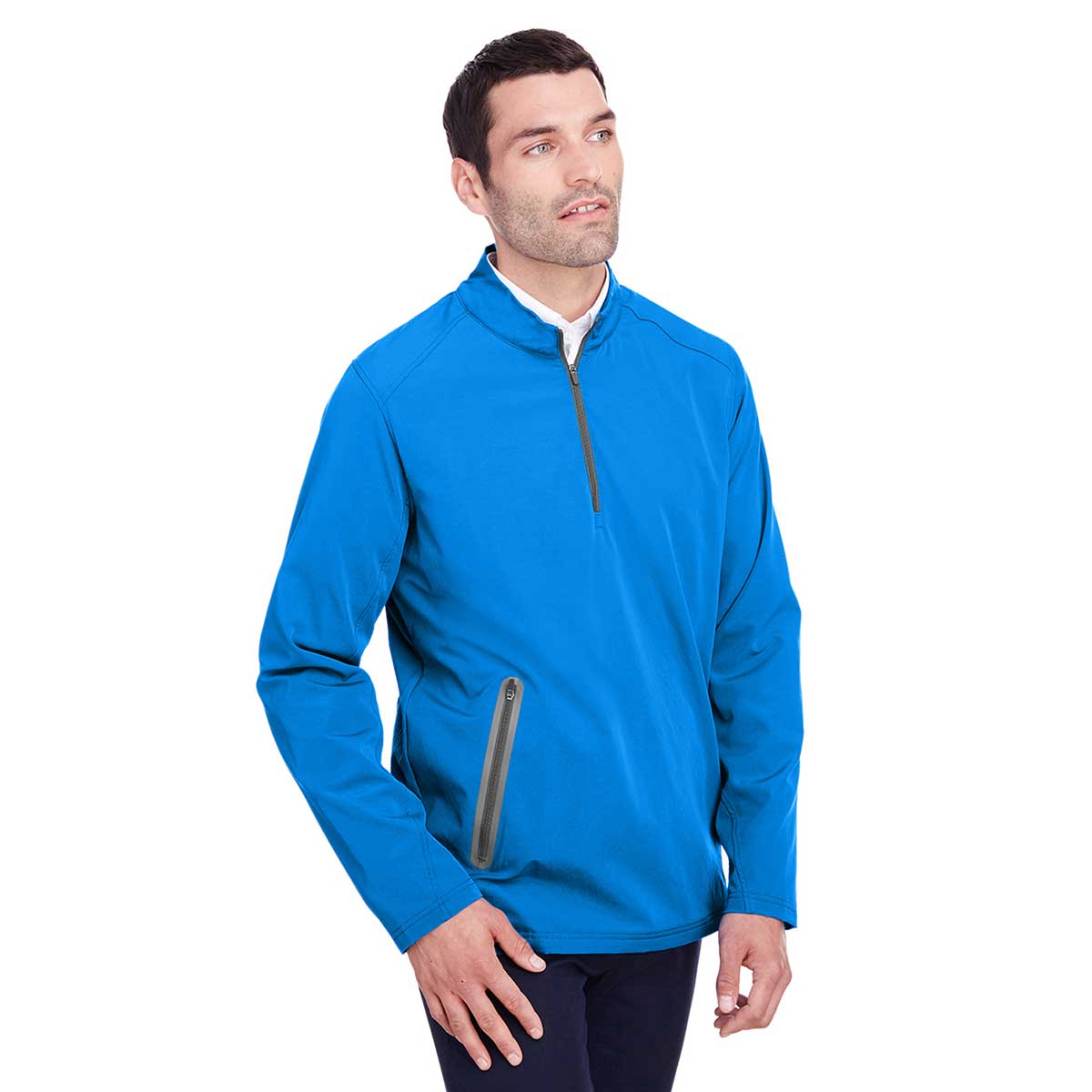 North End Men's Olympic Blue/Carbon Quest Stretch Quarter-Zip - Ultimate Comfort & Style
