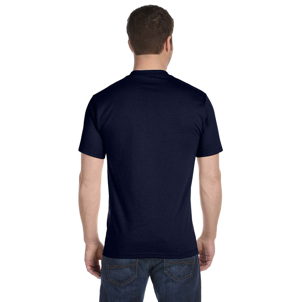 Hanes Men's Navy 5.2 oz. ComfortSoft Cotton Customizable T-Shirt