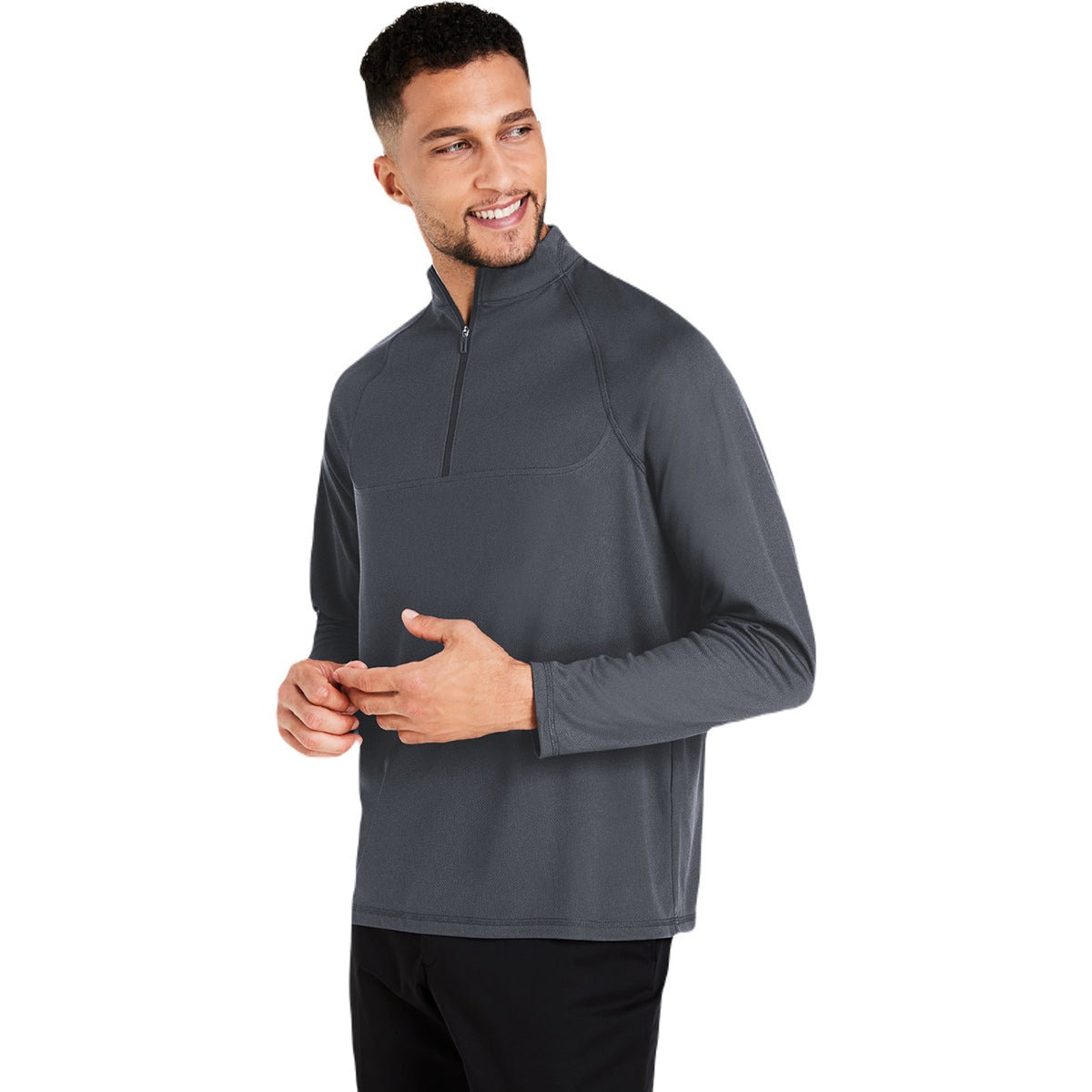 North End Men's Carbon Revive Coolcore Stylish Quarter Zip