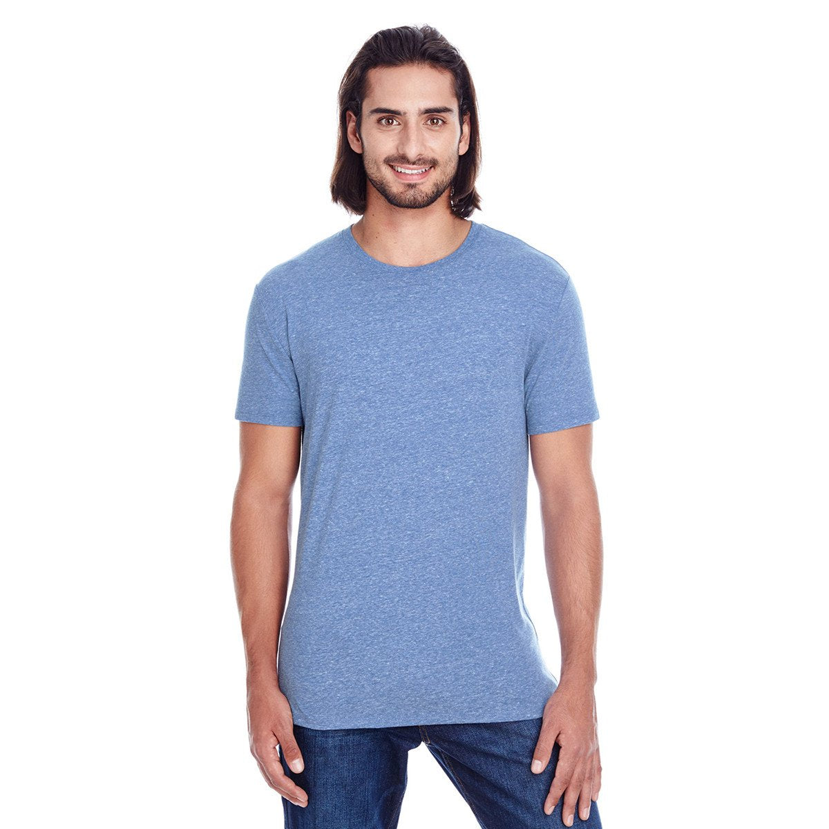 Threadfast Unisex Navy Triblend Short-Sleeve T-Shirt - Ideal for Warm Months