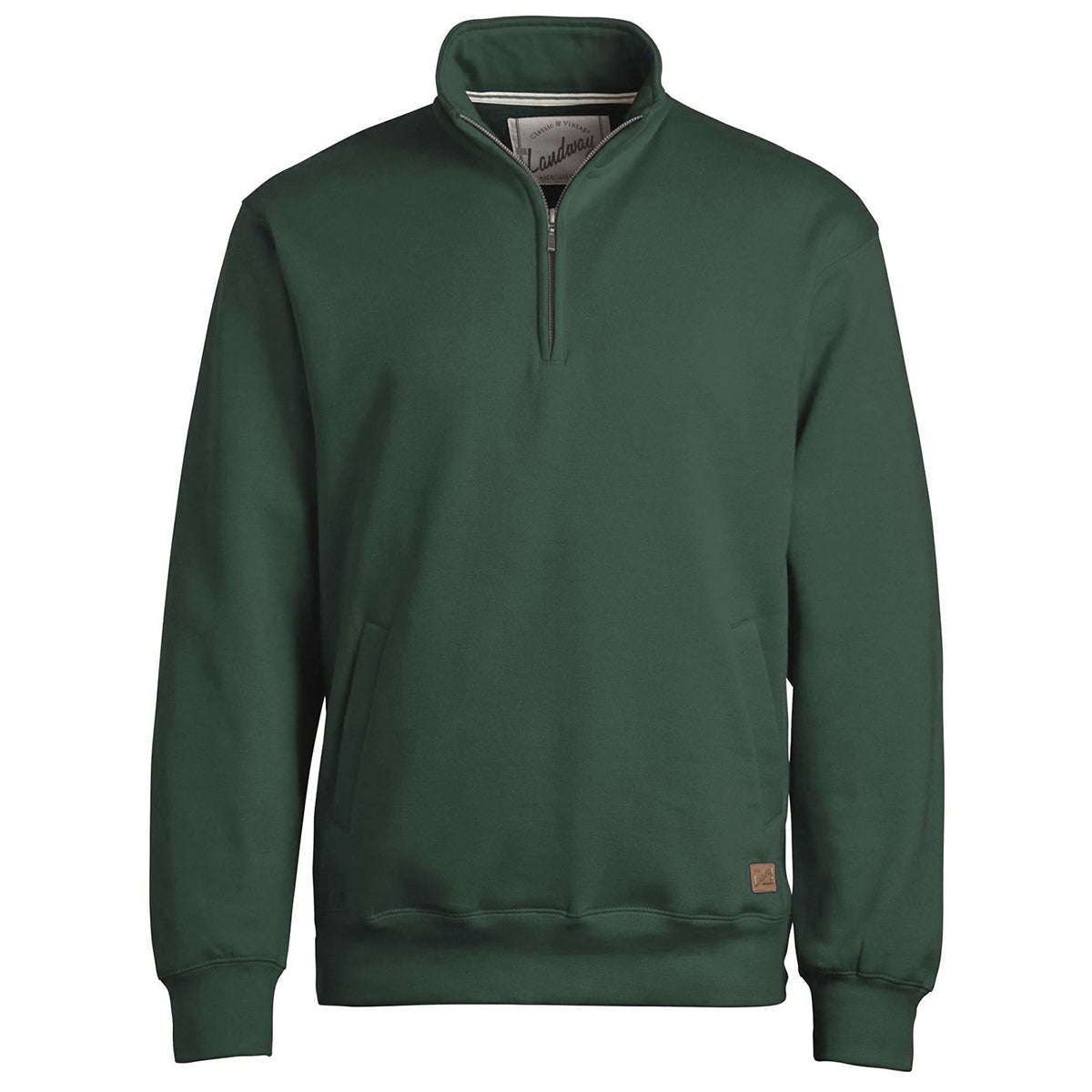 Landway Men's Forest Green Rockridge 1/2 Zip Cotton Blend Sweatshirt - Ideal for Brand Promotion