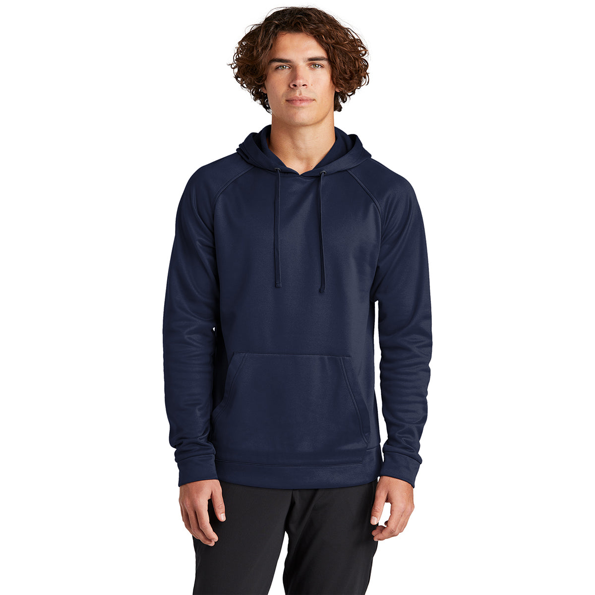 Sport-Tek Men's True Navy Re-Compete Fleece Pullover Hoodie - A Must-Have for Sports Enthusiasts
