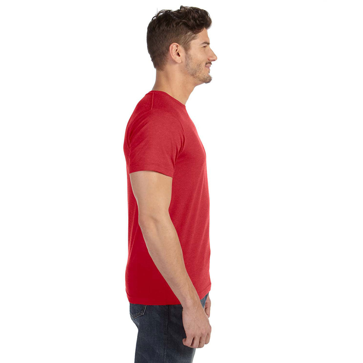 LAT Men's Retro Red Premium Jersey T-Shirt: Ideal for Brand Promotion
