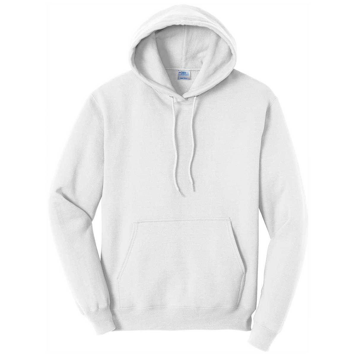 Port & Company Men's Tall White Core Fleece Pullover Hoodie - Ultimate Comfort!