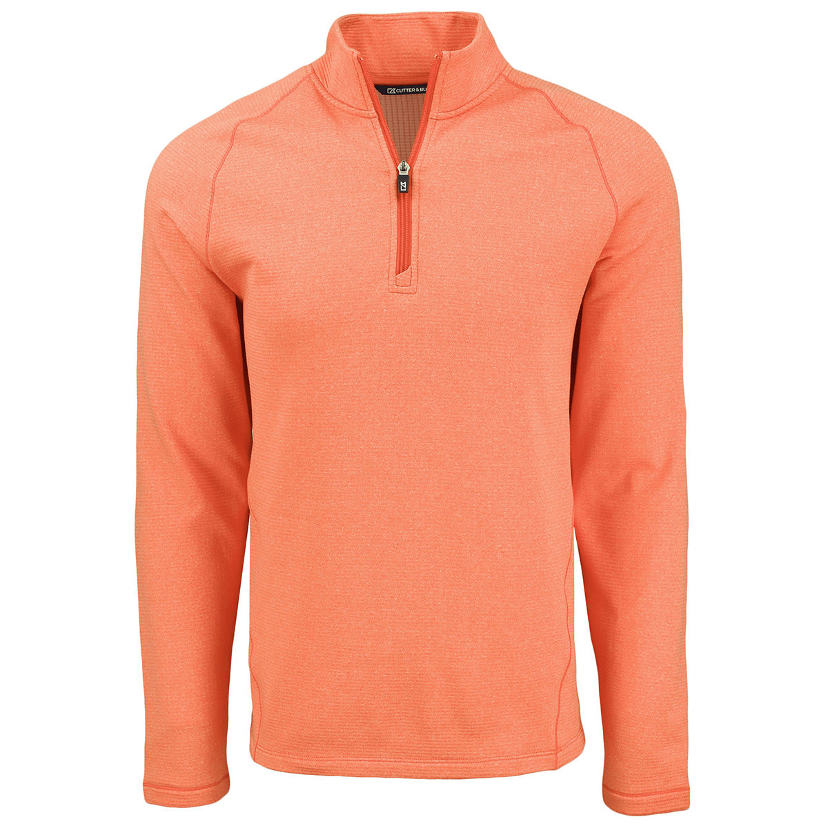 Cutter & Buck Men's College Orange Heather Peshastin Eco-Friendly Recycled Half-Zip Pullover - A Sustainable Choice!