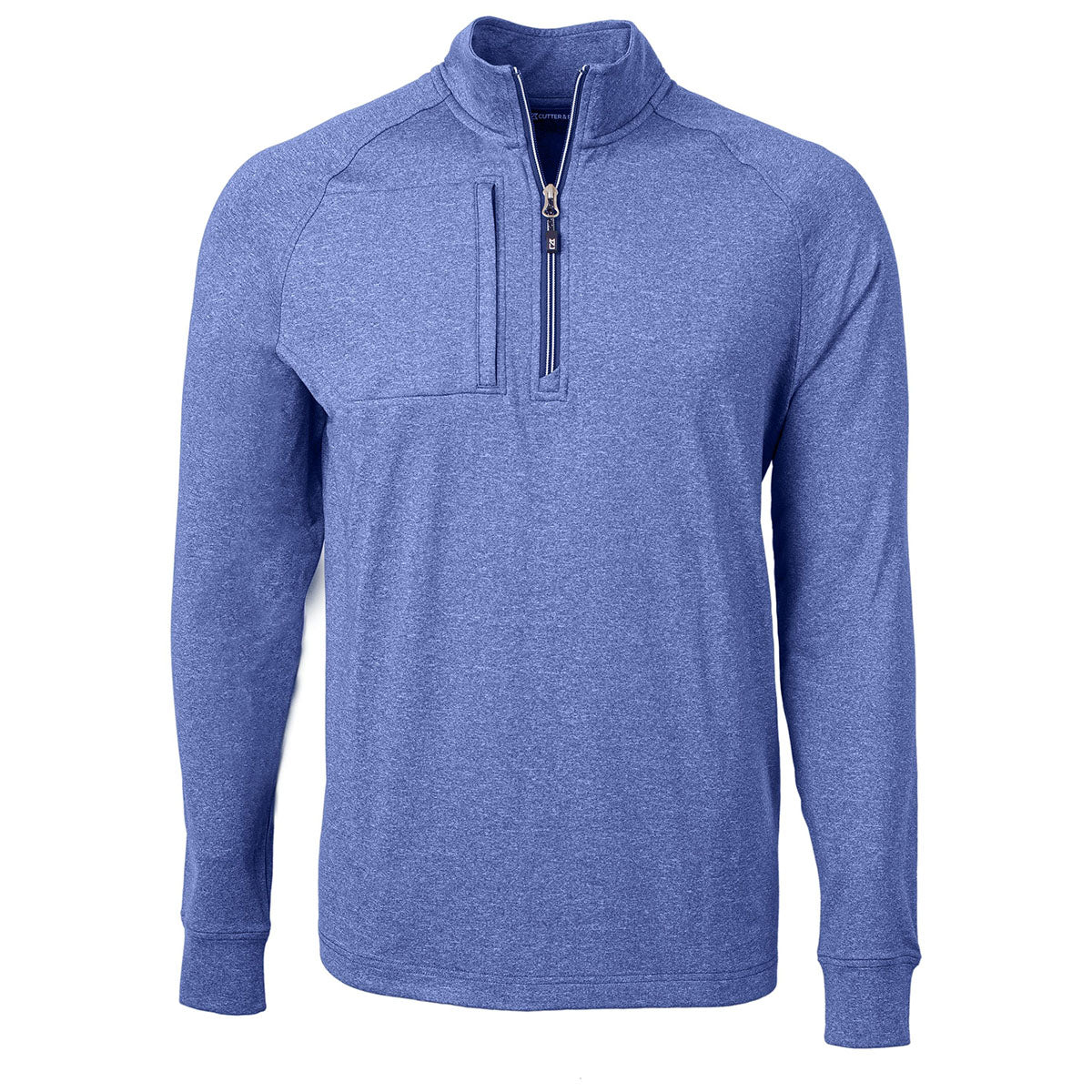 Cutter & Buck Men's Tour Blue Heather Adapt Eco Knit Tall Quarter-Zip: Stylish Outdoor Wear