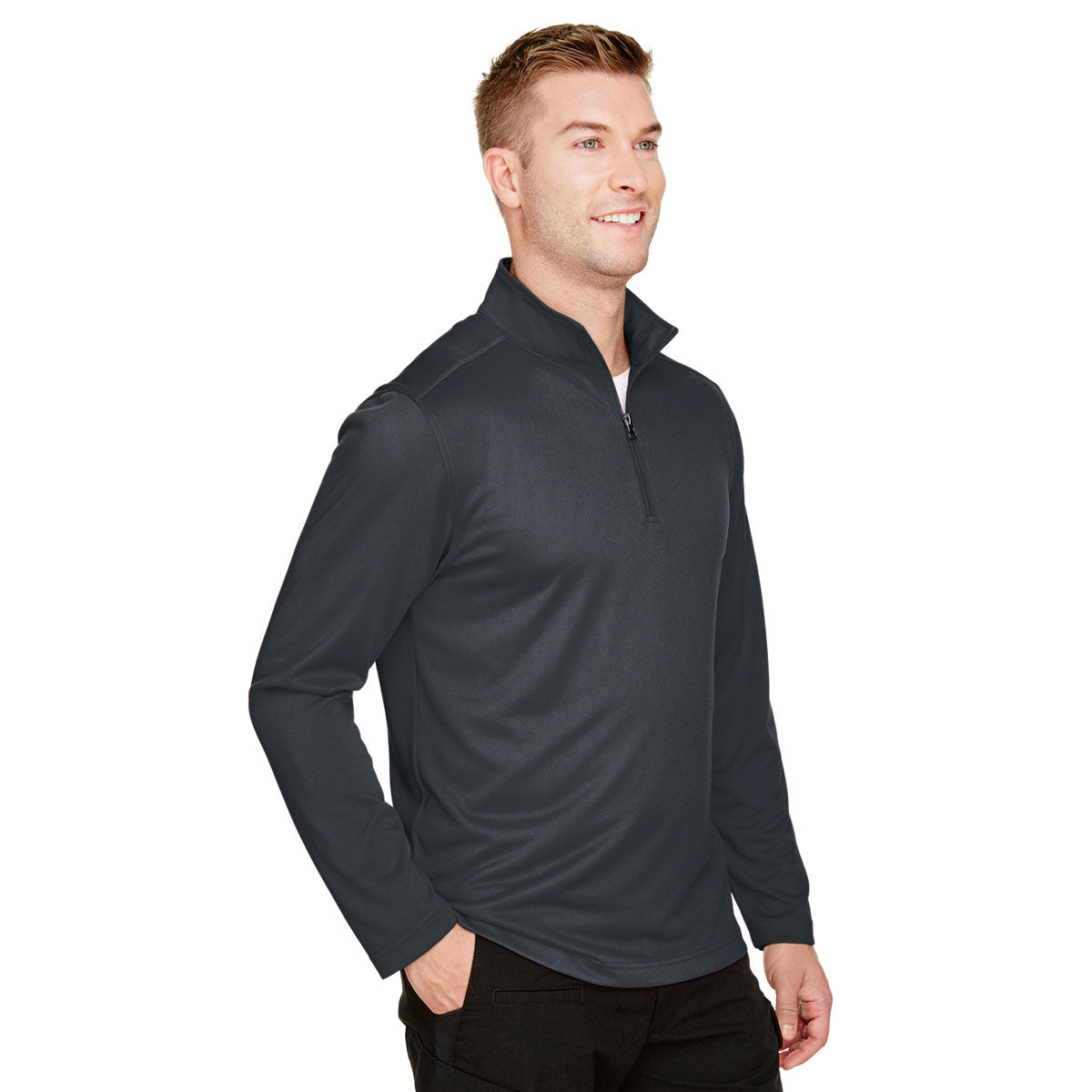 Harriton Men's Dark Charcoal Advantage: The Ultimate Quarter-Zip for Men