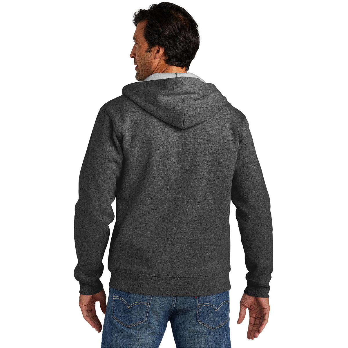 Volunteer Knitwear Men's Charcoal Heather Chore Fleece Full-Zip Hoodie - Cozy & American-Made