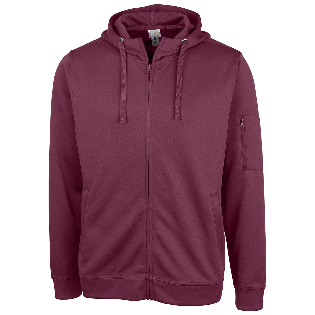 Clique Men's Stylish Burgundy Lift Performance Full Zip Hoodie