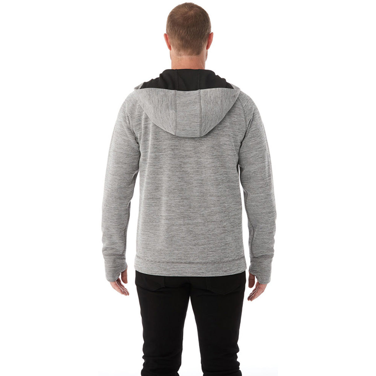 Elevate Men's Stylish Heather Charcoal Odell Knit Zip Hoody