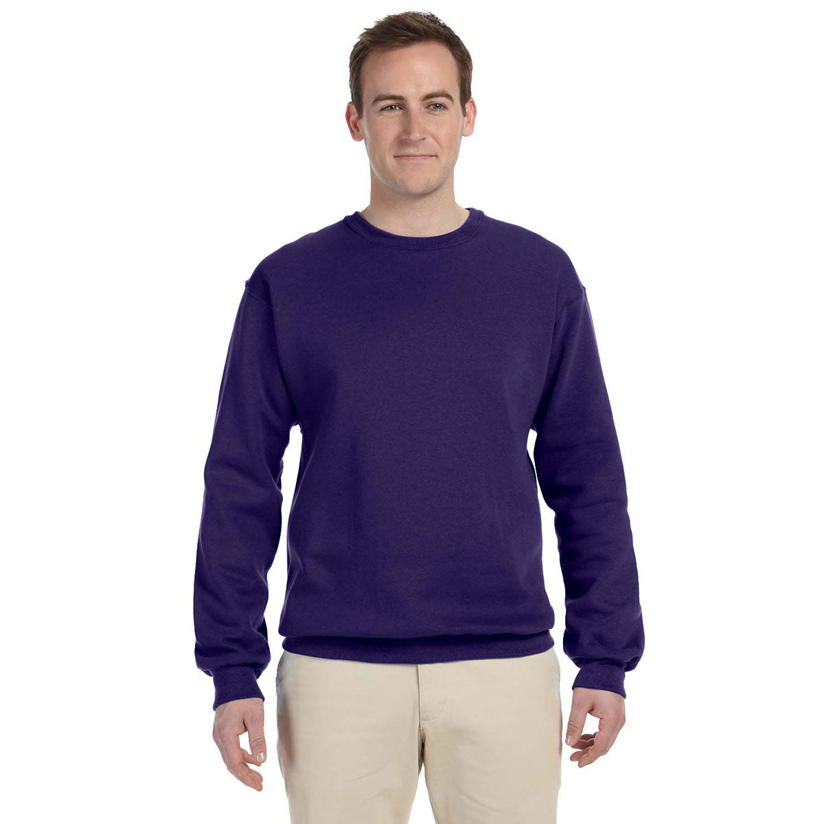 Jerzees Men's Deep Purple 8 Oz. Nublend Fleece Crew - A Stylish & Cozy Must-Have