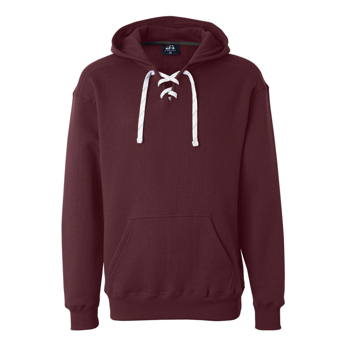 J. America Men's Maroon Sporty Lace Hooded Sweatshirt - A Must - Have for Active Professionals