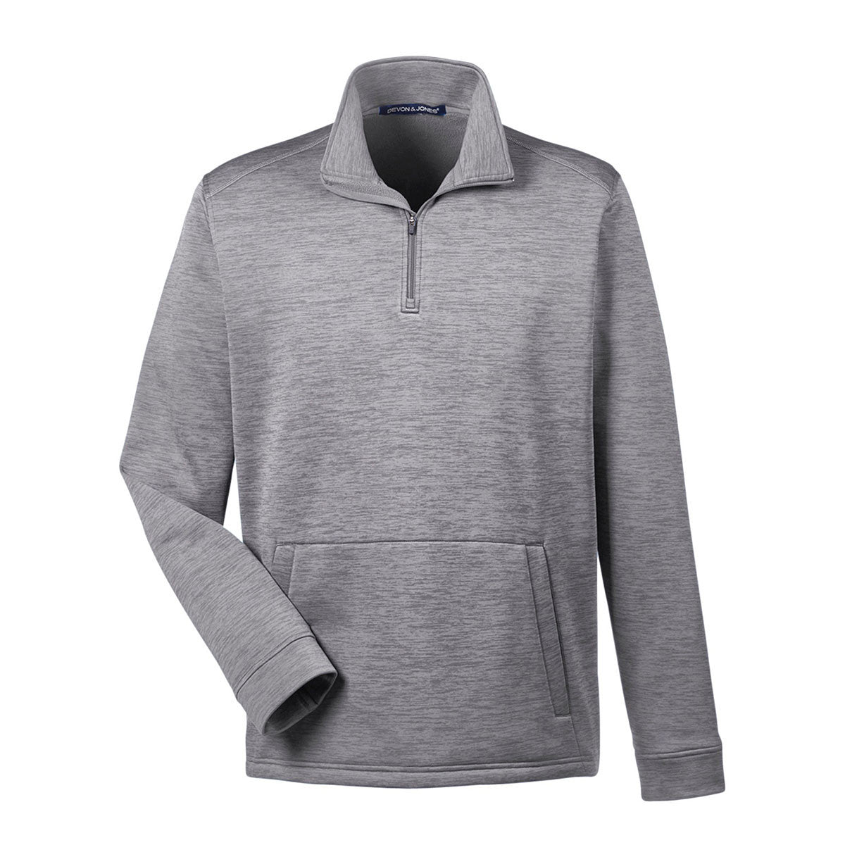 Devon & Jones Men's Stunning Dark Grey Heather Newbury Melange Fleece Quarter-zip - Grab Yours Now!