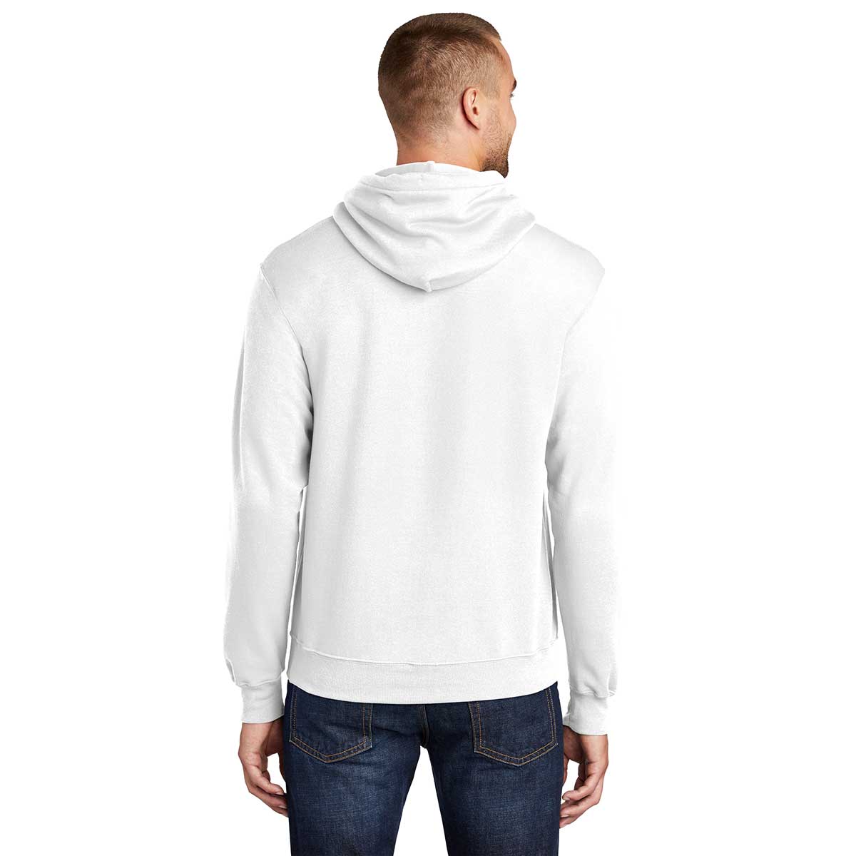 Port & Company Men's Tall White Core Fleece Pullover Hoodie - Ultimate Comfort!