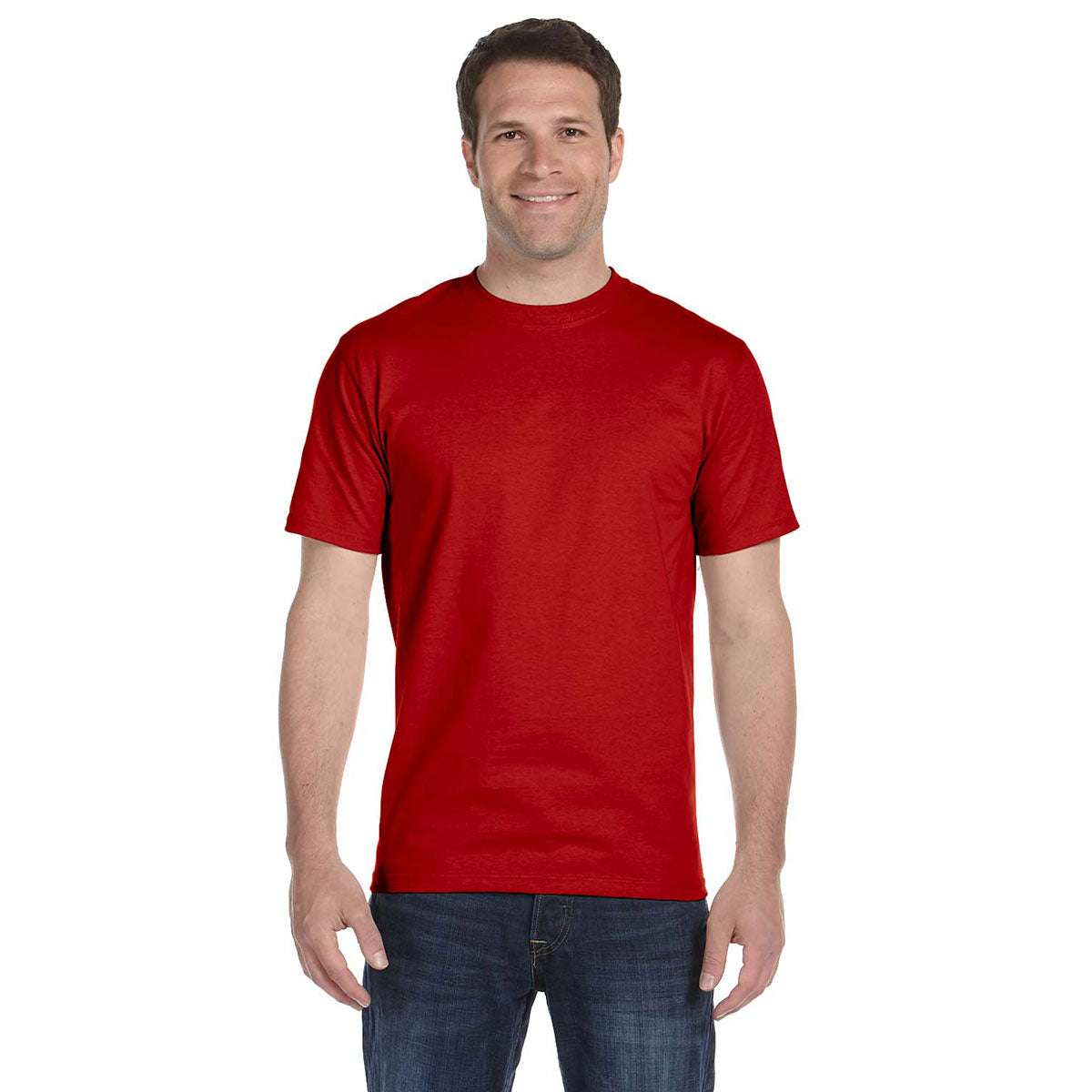 Hanes Men's Striking Deep Red 6.1 oz. Beefy-T