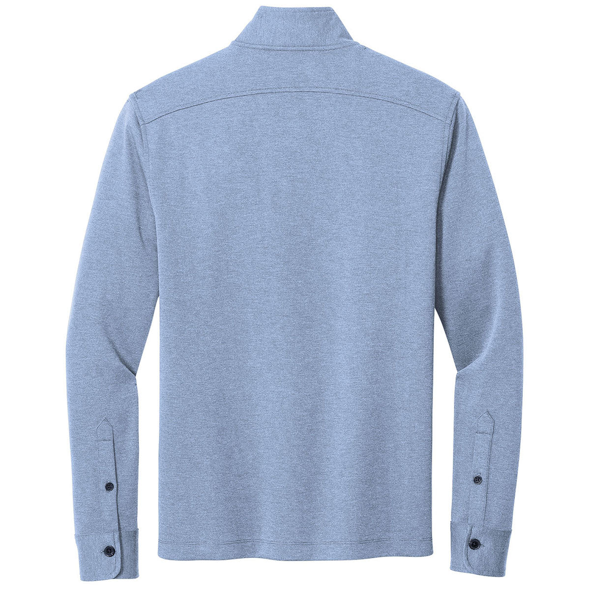 Brooks Brothers Men's Aegean Blue Heather Mid-Layer Stretch Half Zip - A Stylish Essential