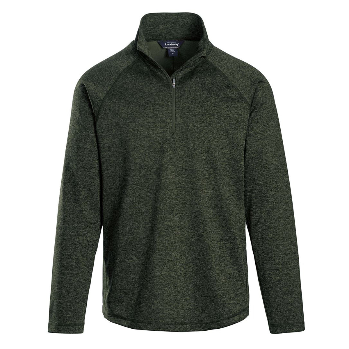 Landway Men's Stylish Heather Moss Alpha 1/4-Zip Pullover