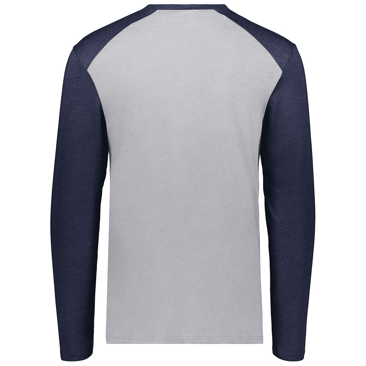Augusta Sportswear Men's Gameday Vintage Long Sleeve Tee in Grey Heather/Navy Heather