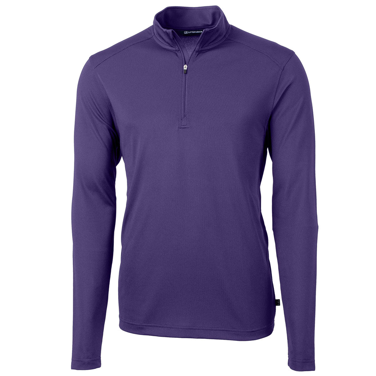Cutter & Buck Men's College Purple Virtue Eco Pique Recycled Quarter Zip Pullover - A Sustainable Style Essential
