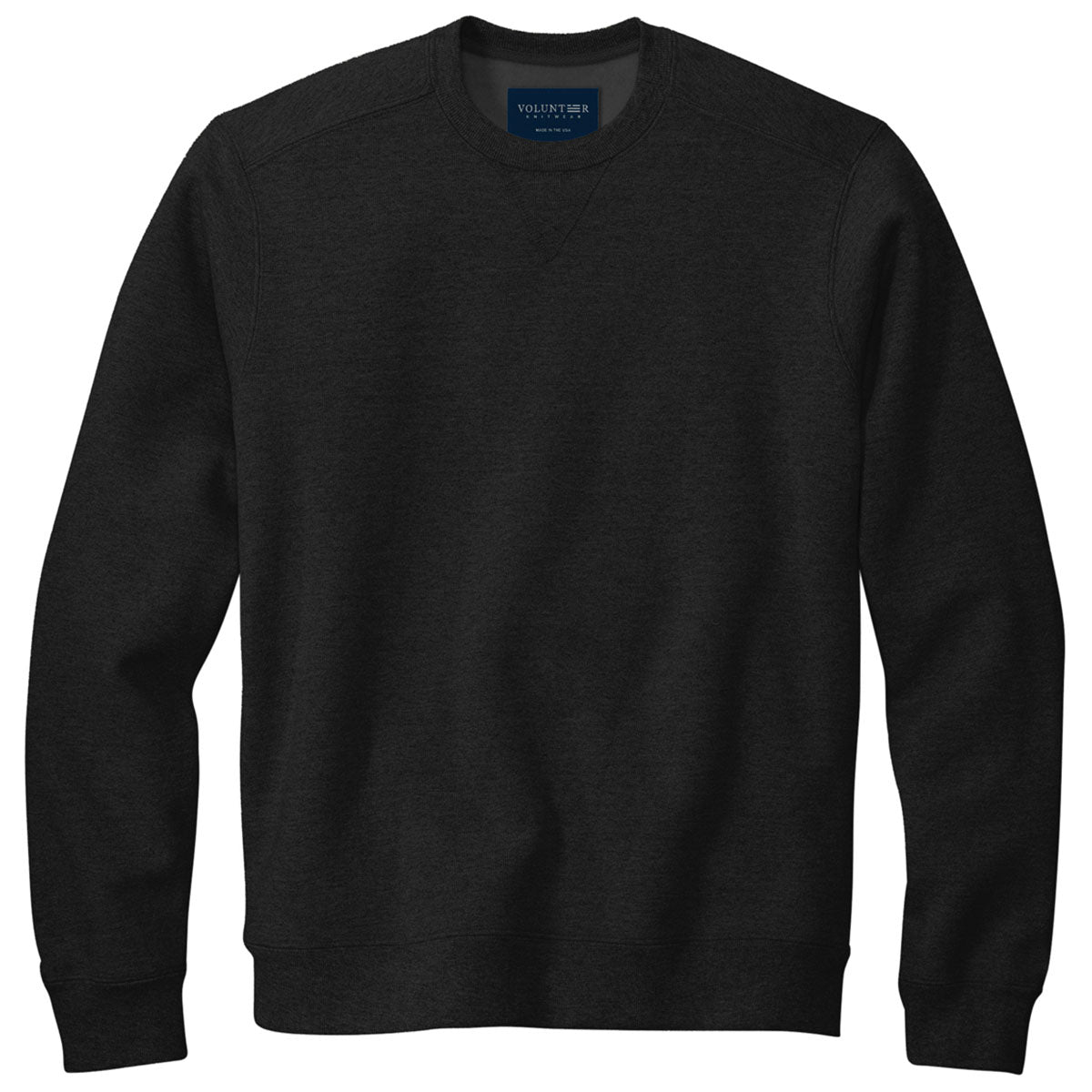 Volunteer Knitwear Men's Stunning Deep Black Chore Fleece Crewneck Sweater