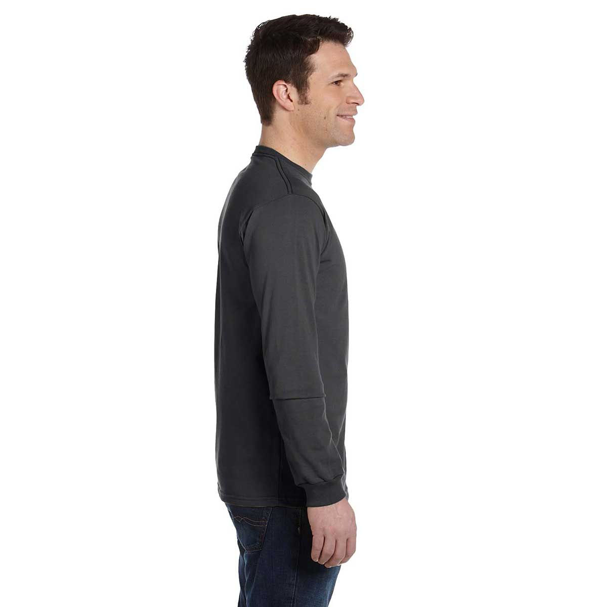 Econscious Men's Charcoal Organic Cotton Long-Sleeve Classic T-Shirt - Ideal for Corporate Gifting