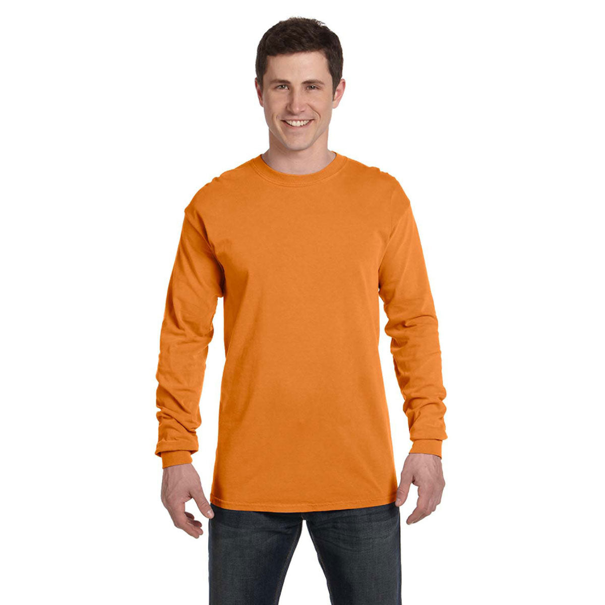Comfort Colors Men's Energetic Burnt Orange 6.1 Oz. Long-Sleeve T-Shirt