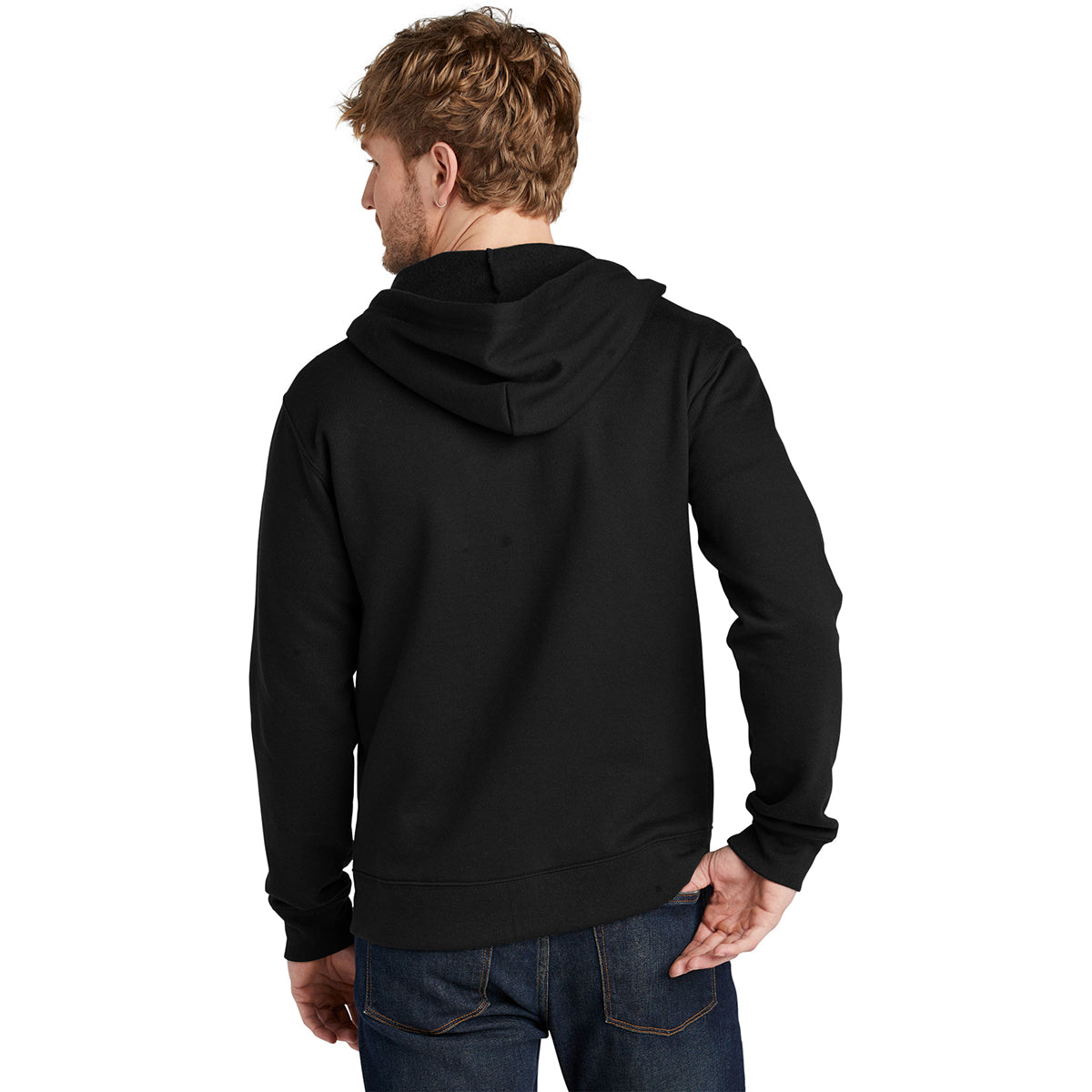 Volunteer Knitwear Men's Deep Black Chore Fleece Full-Zip Hoodie - Cozy and Durable