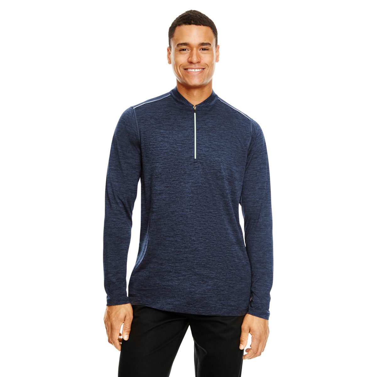 Core 365 Men's Classic Navy Heather/Carbon Kinetic Performance Quarter Zip - The Ultimate Outdoor Essential