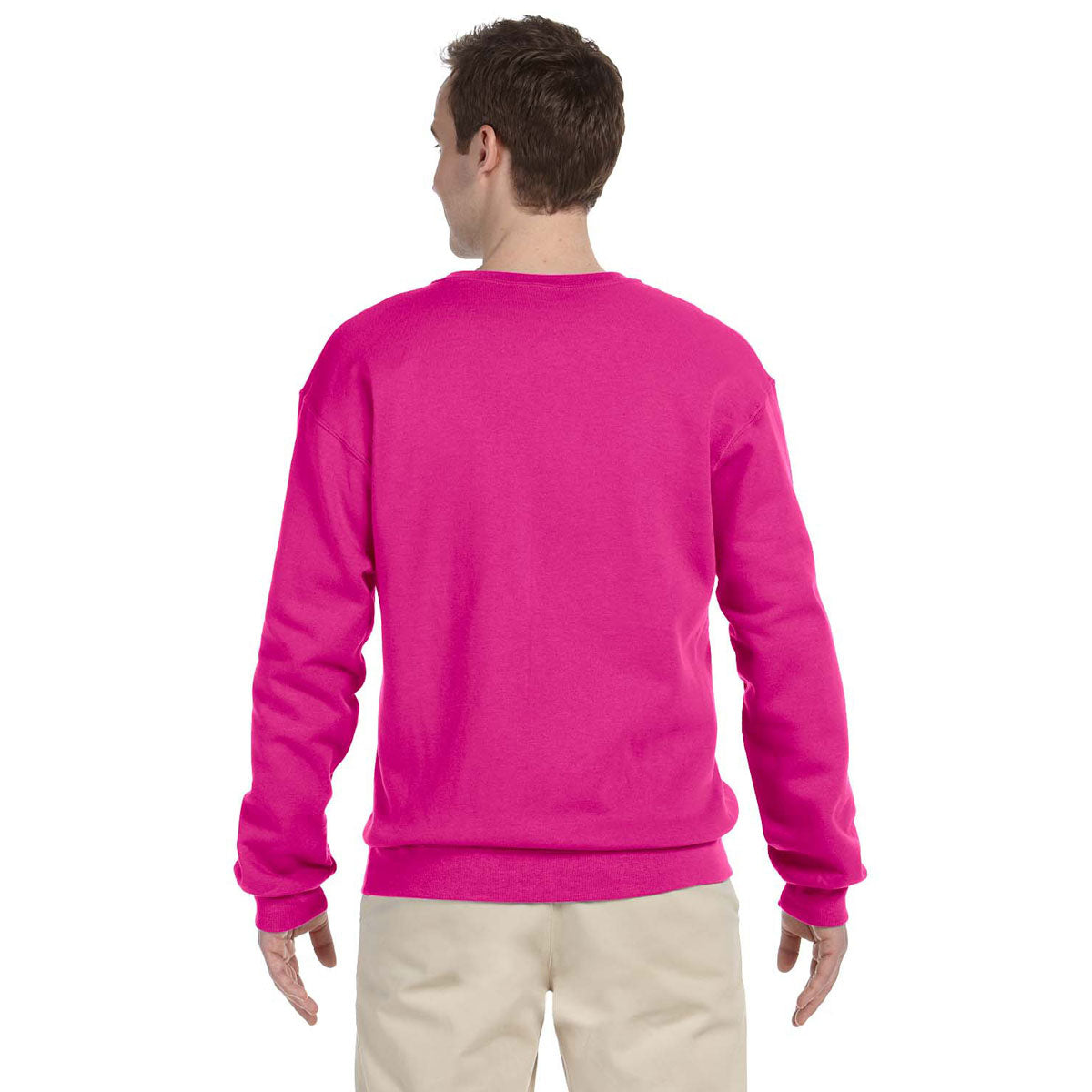 Jerzees Men's Stylish Cyber Pink 8 Oz. Nublend Fleece Crew