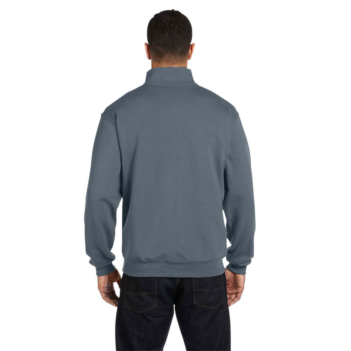 Jerzees Men's Charcoal Grey 8 Oz. Nublend Quarter-Zip Cadet Collar Sweatshirt - Ideal for Brand Promotion