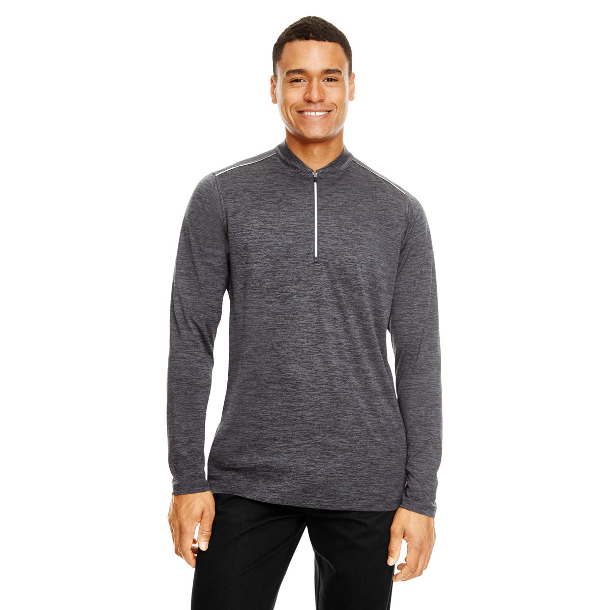 Core 365 Men's Carbon Heather/Black Kinetic Performance Quarter Zip: Your Ultimate Cold-Weather Companion