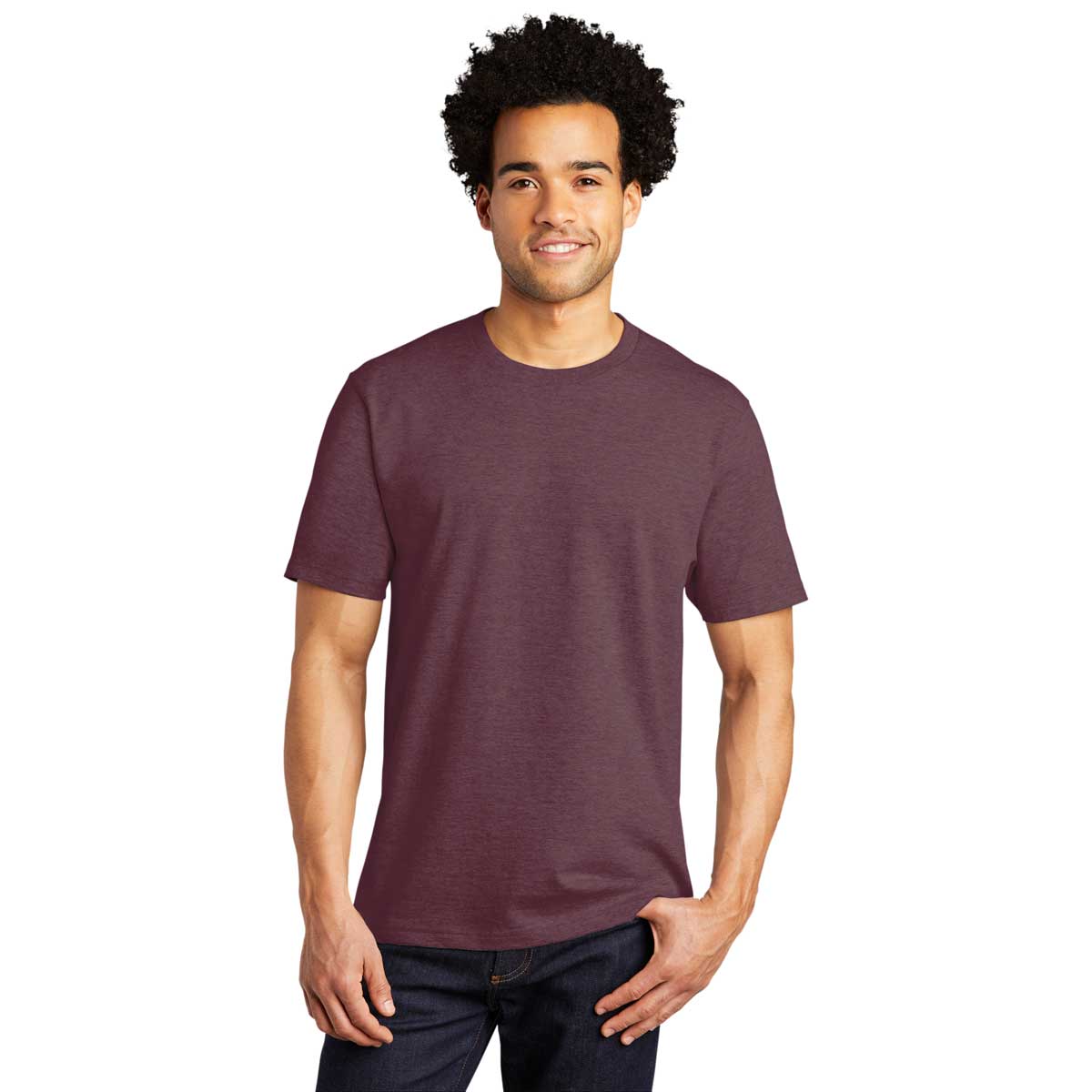 Port & Company Heather Athletic Maroon Bouncer Tee - The Ultimate Screen - Printable Comfort Tee