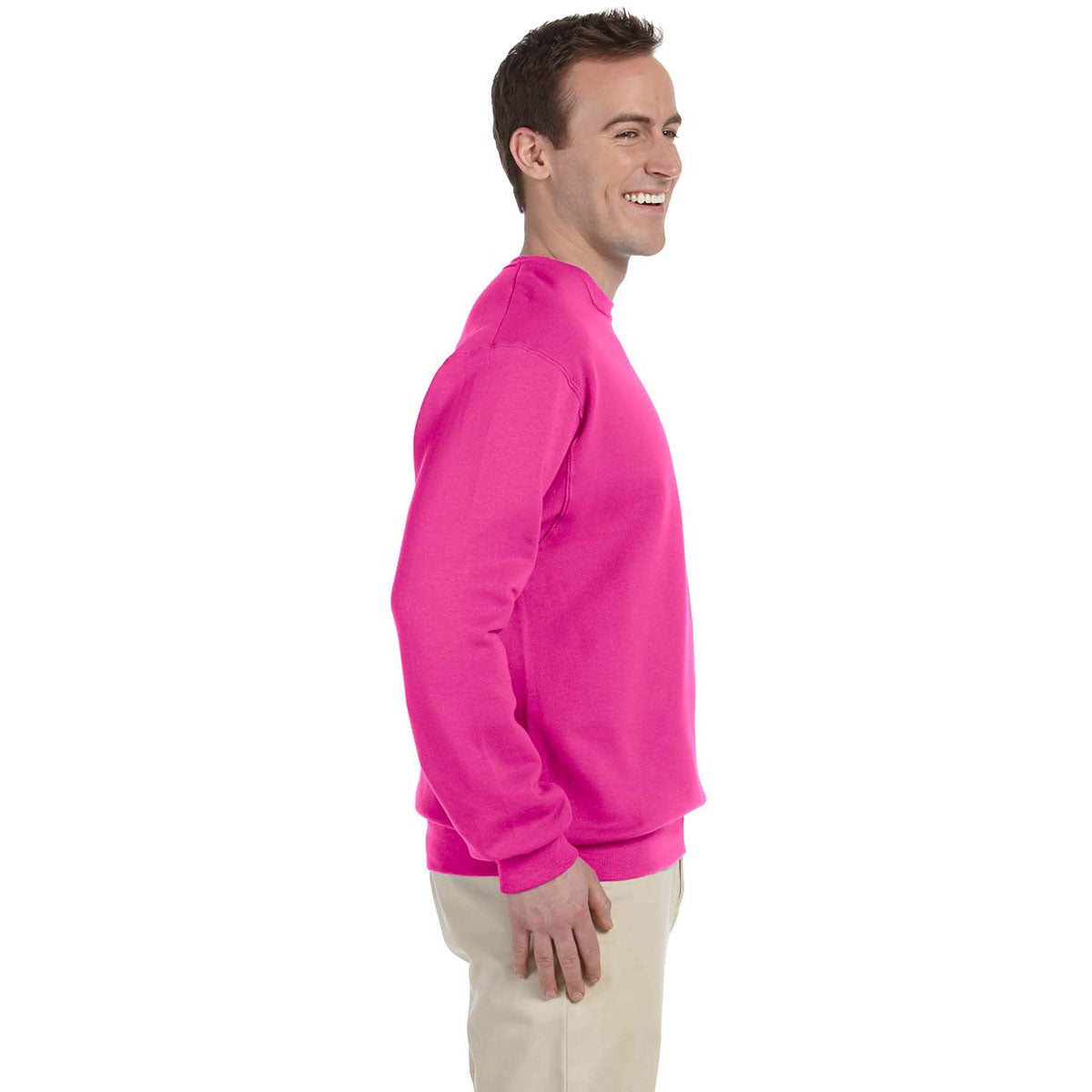 Jerzees Men's Stylish Cyber Pink 8 Oz. Nublend Fleece Crew