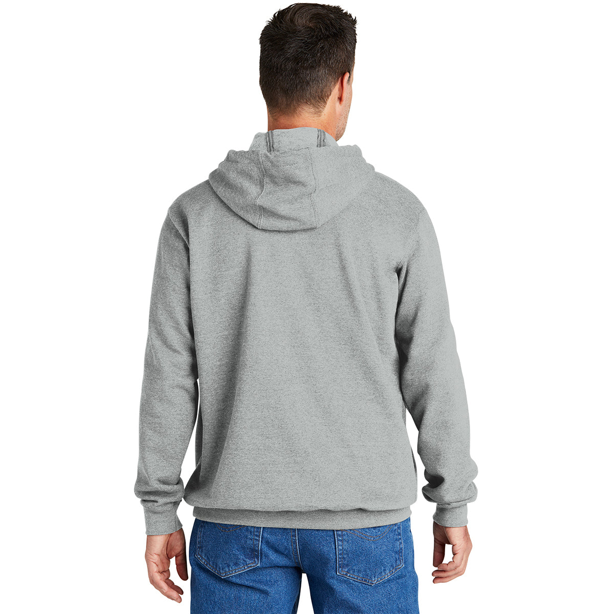 Carhartt Men's Stylish Heather Grey Midweight Hooded Logo Sweatshirt - Must-Have for Active Men
