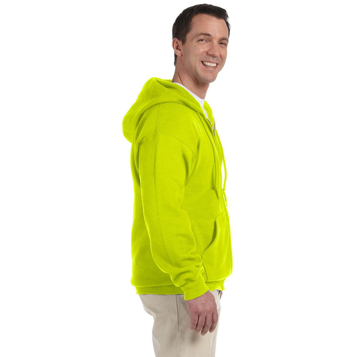 Gildan Unisex Safety Green 9 oz. 50/50 DryBlend Full Zip Hoodie - A Versatile Wardrobe Essential