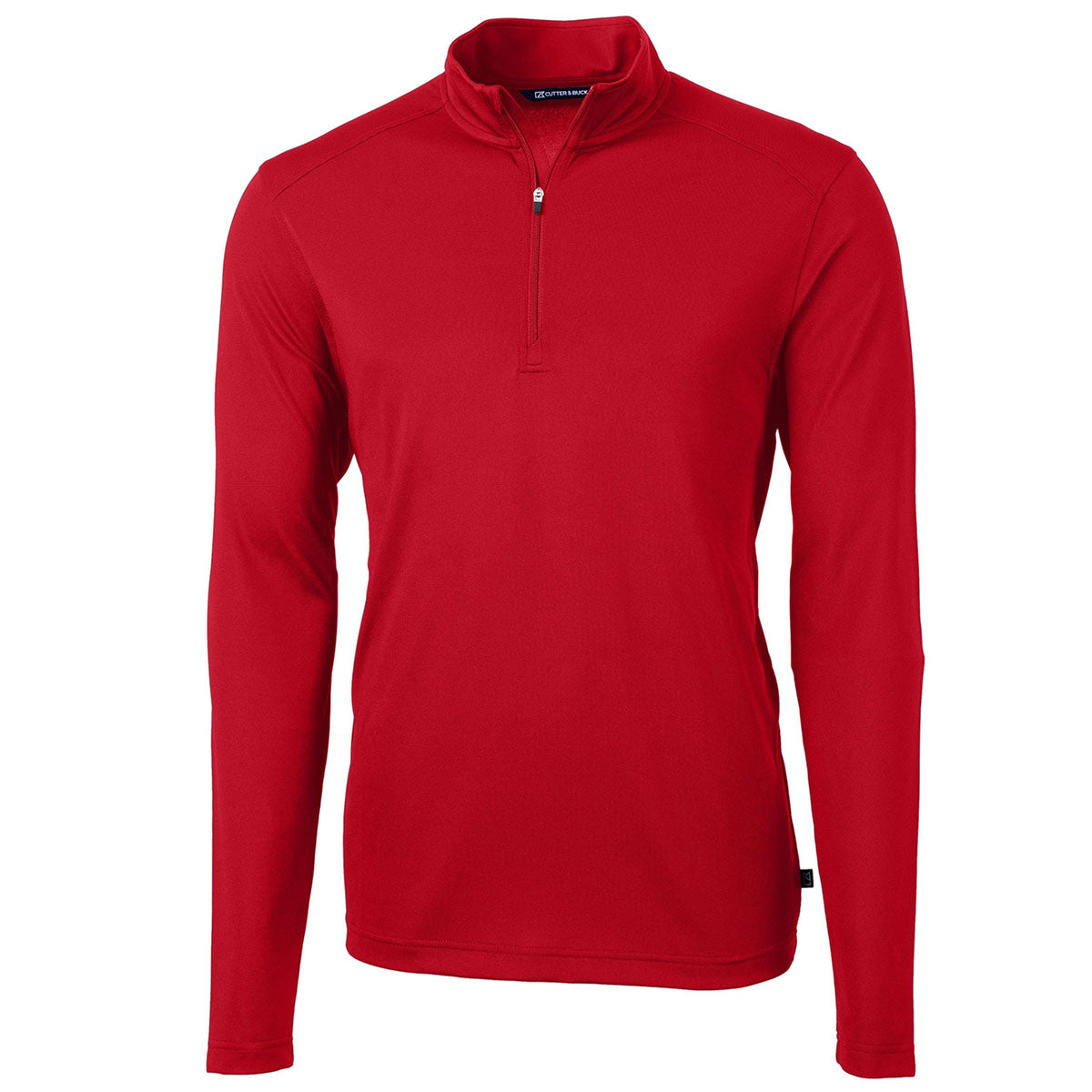 Cutter & Buck Men's Stunning Red Virtue Eco Pique Recycled Quarter Zip - Ideal for Year - Round Wear