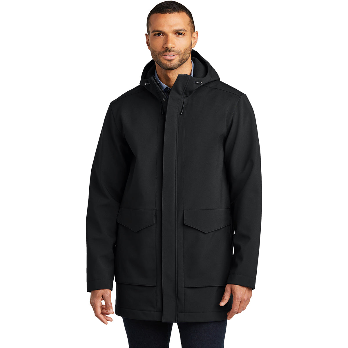 Port Authority Men's Stunning Deep Black Collective Outer Soft Shell Parka