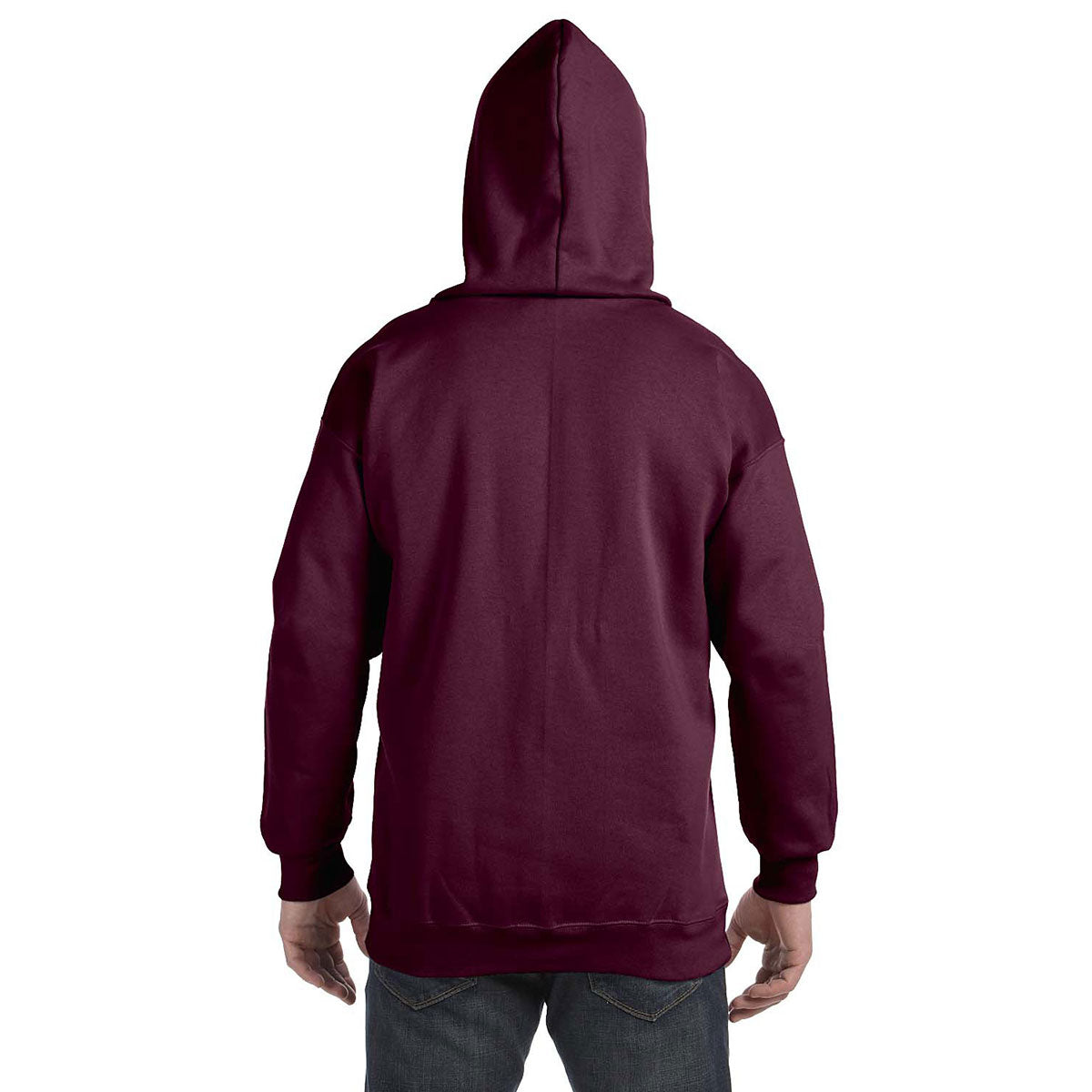 Hanes Men's Stunning Maroon 9.7 oz. Ultimate Cotton 90/10 Full-Zip Hoodie