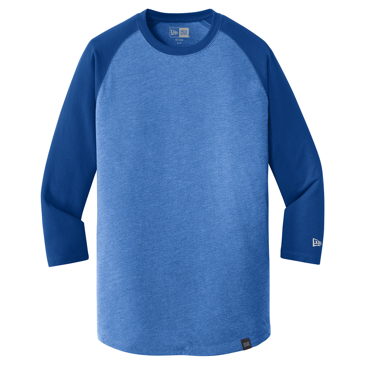 New Era Men's Royal/Royal Heather Heritage Blend 3/4 Sleeve Baseball Raglan Tee - A Must-Have for Baseball Enthusiasts