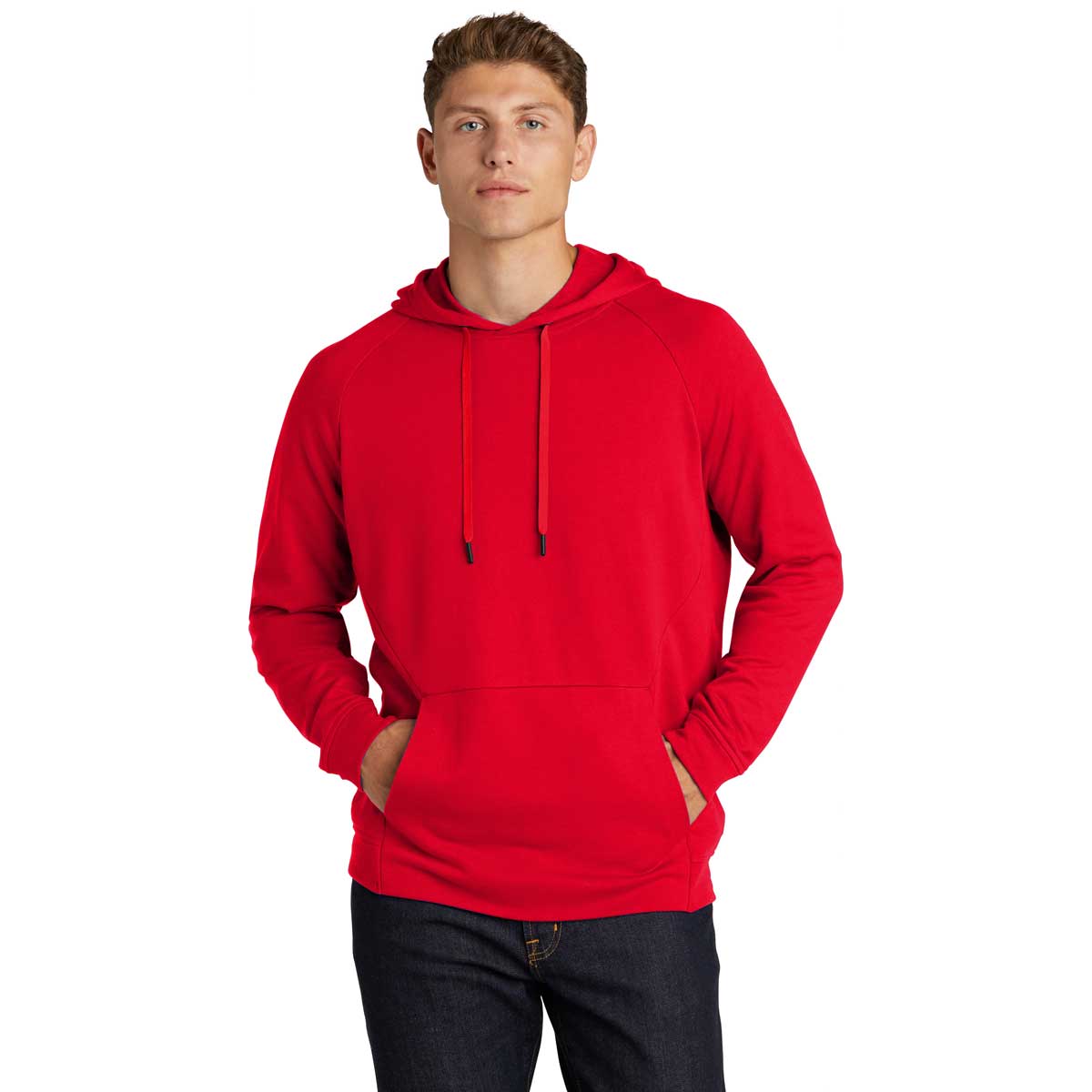 Sport-Tek Men's Stunning True Red Lightweight French Terry Pullover Hoodie