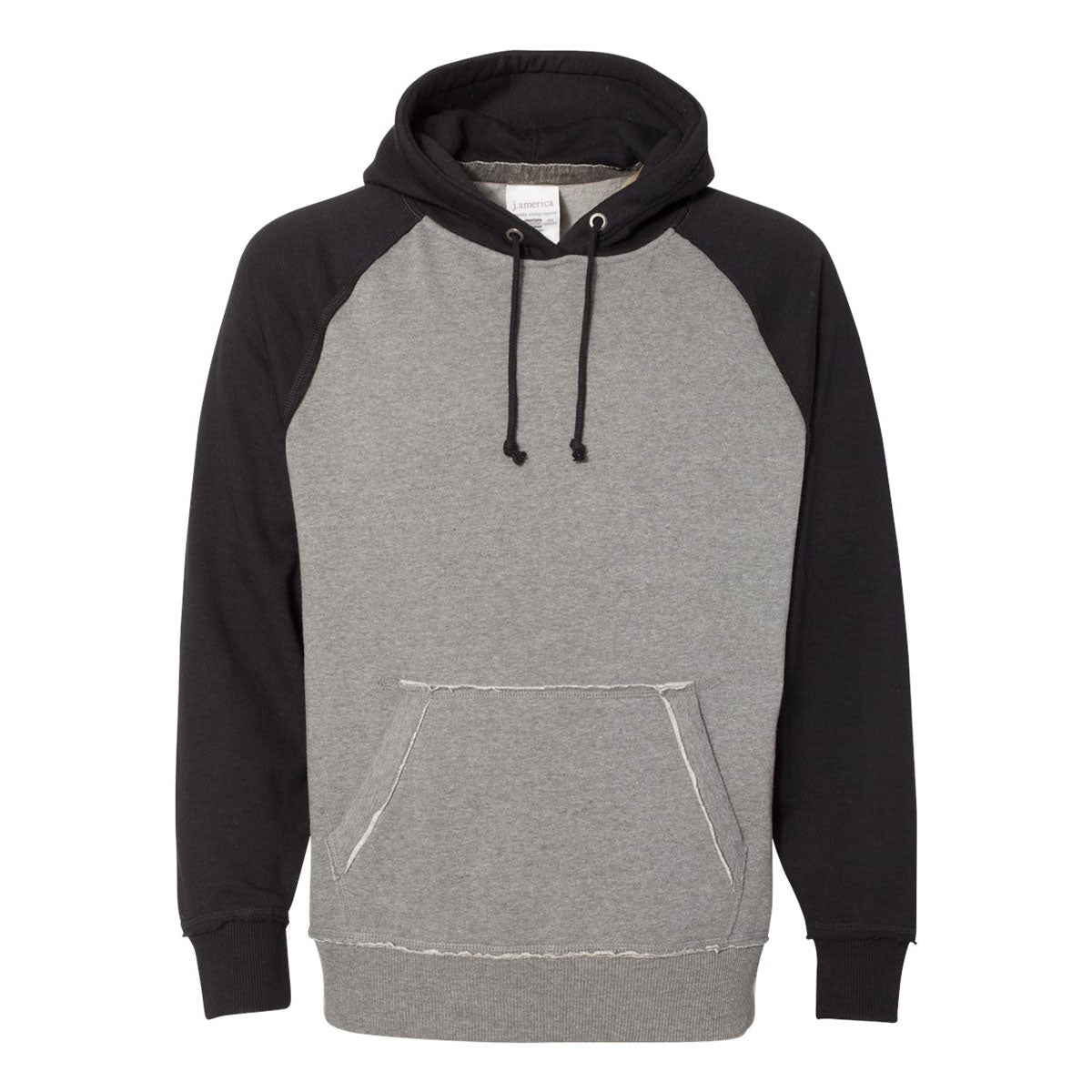 J. America Men's Stunning Smoke Heather/Black Vintage Heather Hooded Sweatshirt