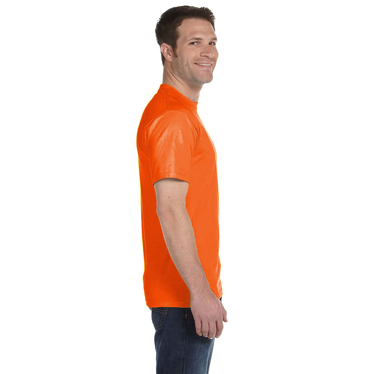 Gildan Unisex Safety Orange 5.5 oz. 50/50 Moisture-Wicking T-Shirt