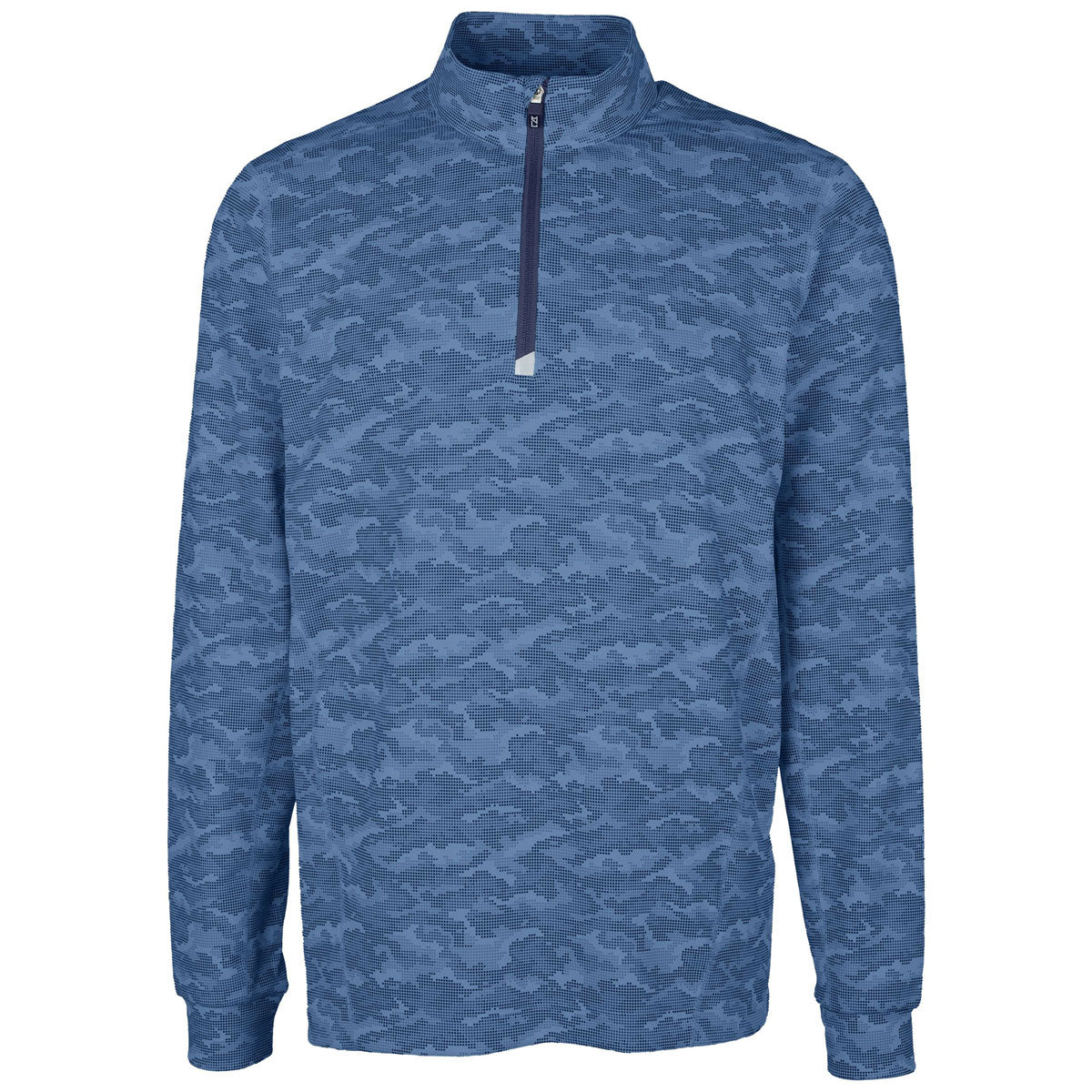 Cutter & Buck Men's Navy Blue Traverse Camo Print Half Zip Pullover - A Stylish and Comfortable Essential