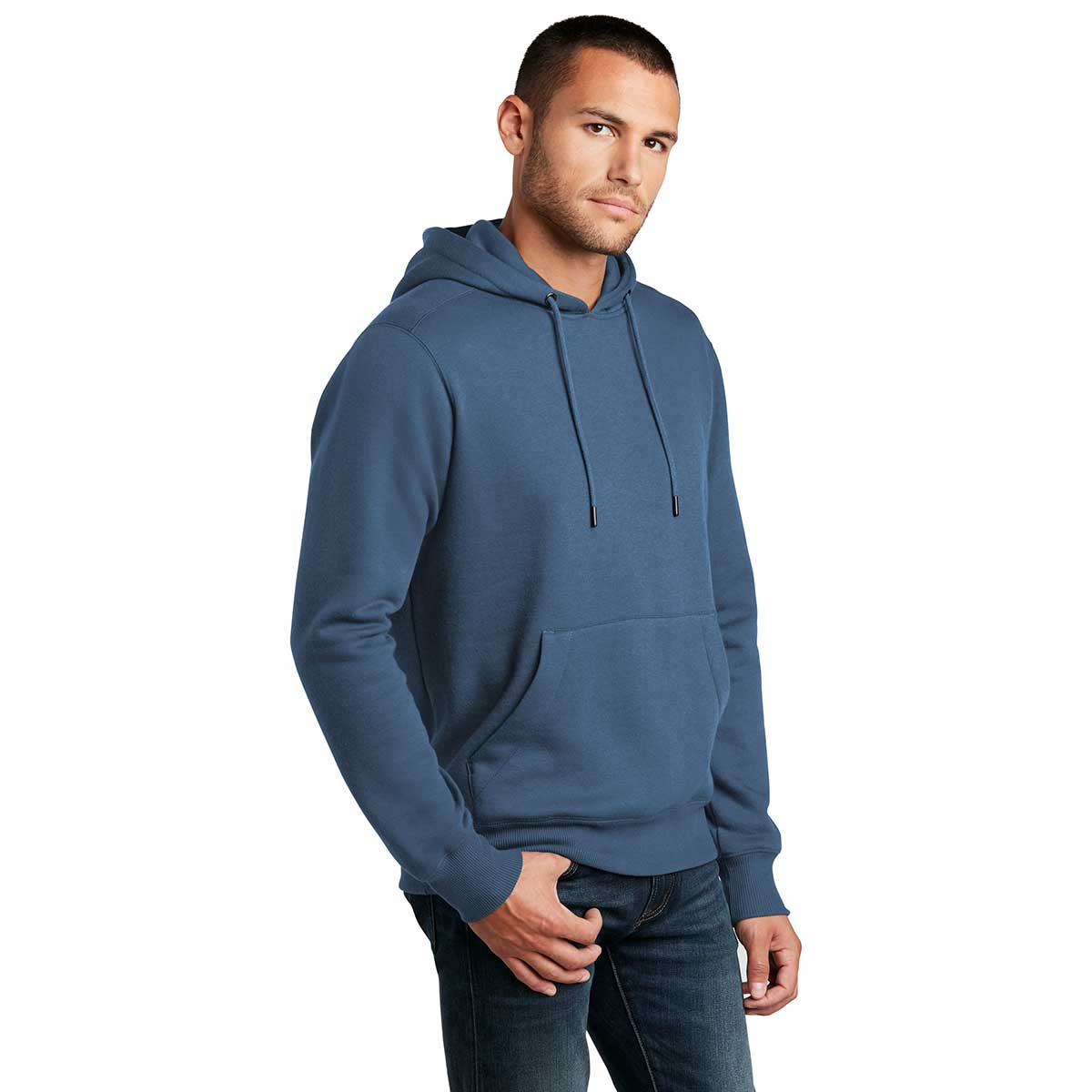District Men's Maritime Blue Ideal-Weight Fleece Hoodie