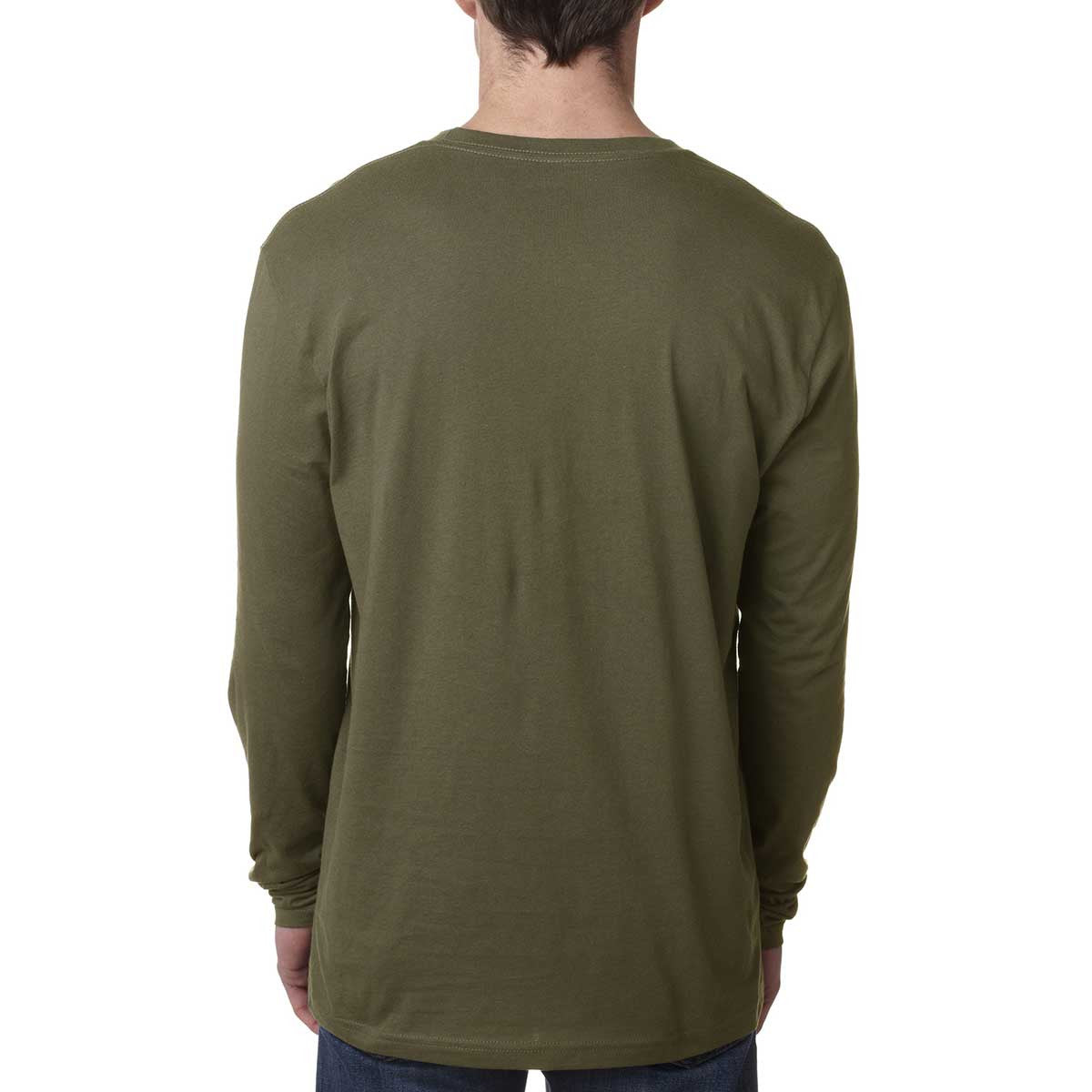 Next Level Men's Military Green Premium Fitted Long-Sleeve Crew Tee: An Unbeatable Classic