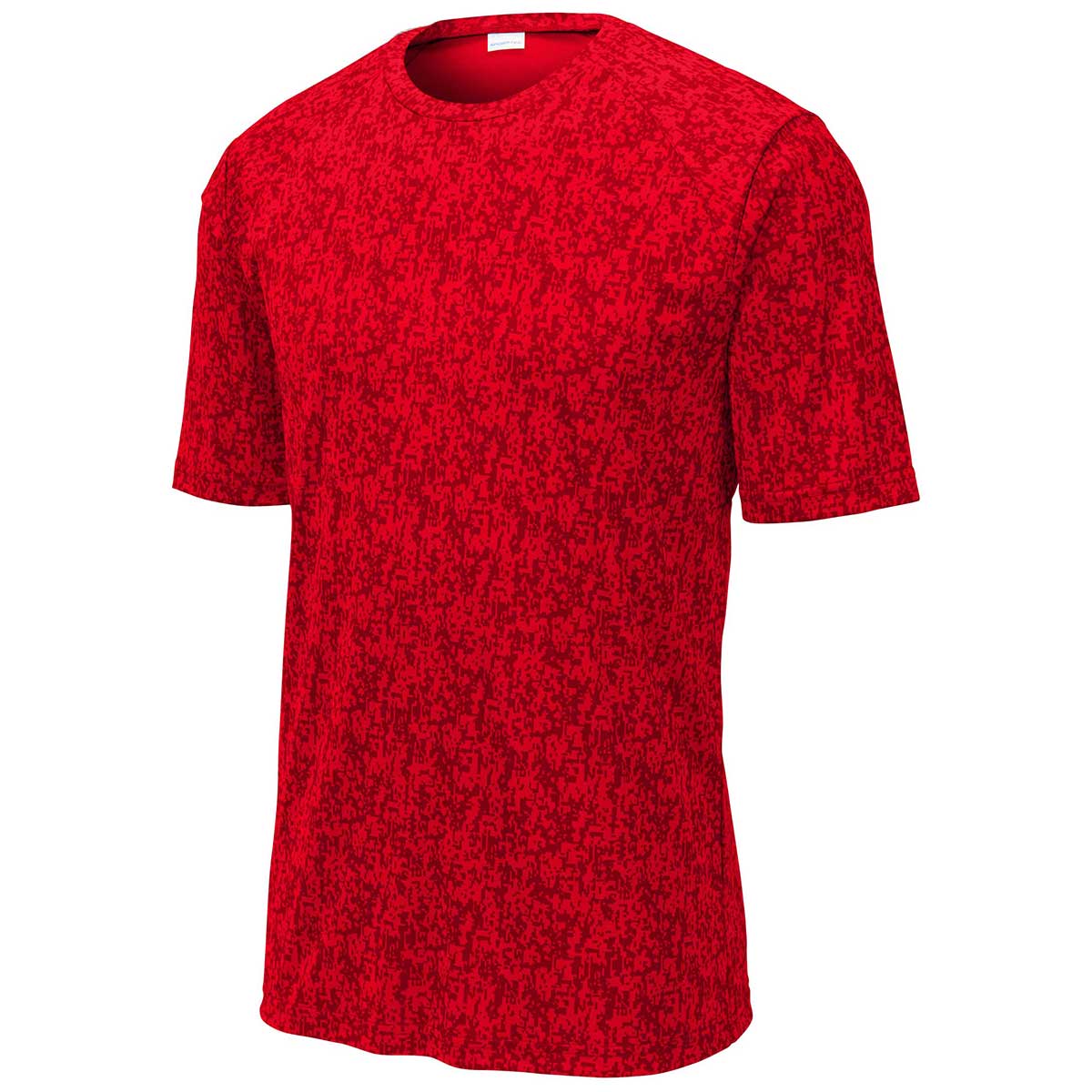 Sport-Tek Men's Stunning True Red PosiCharge Digi Camo Short Sleeve Tee - A Fashion Statement!