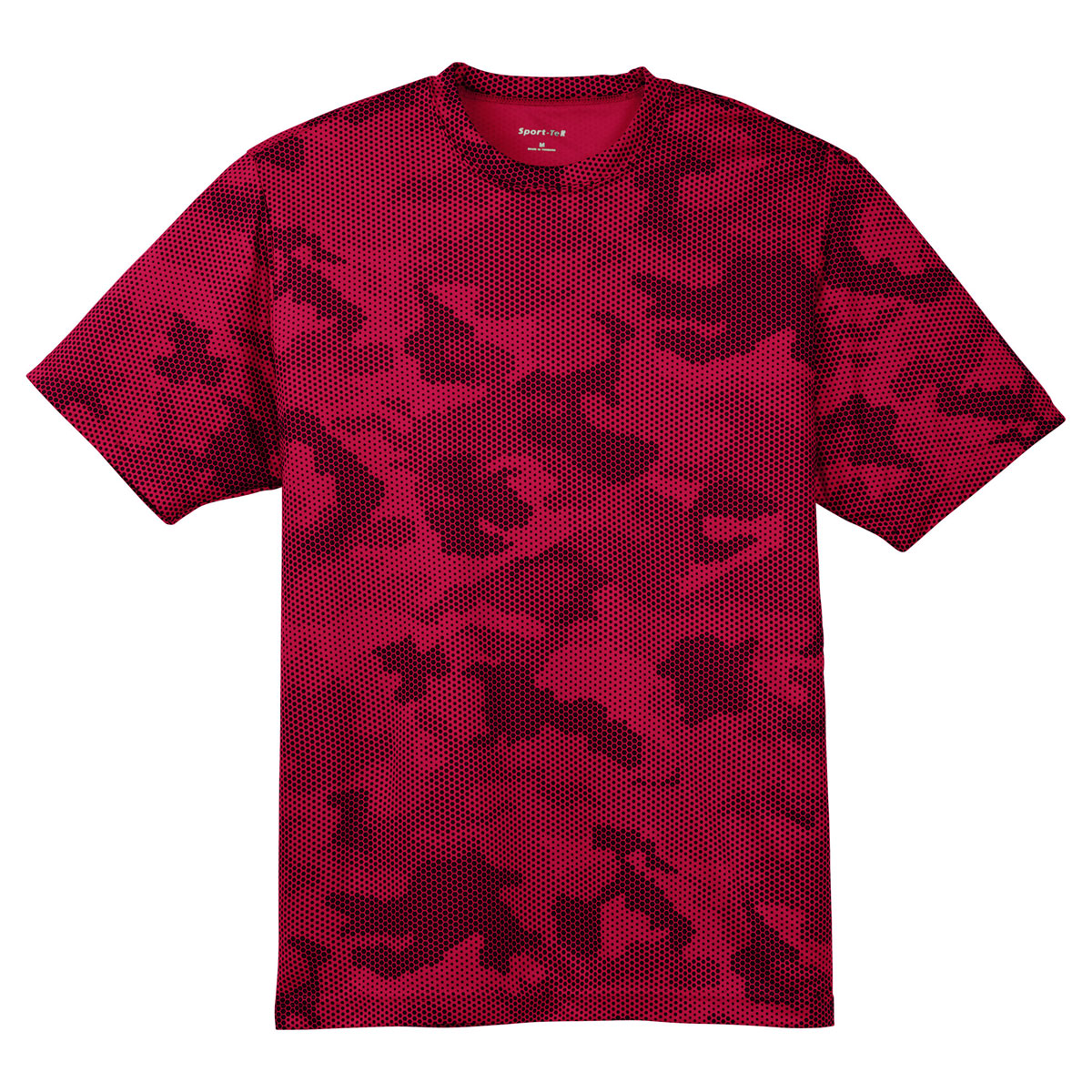 Sport-Tek Men's Striking Deep Red CamoHex T-Shirt - A Must-Have!